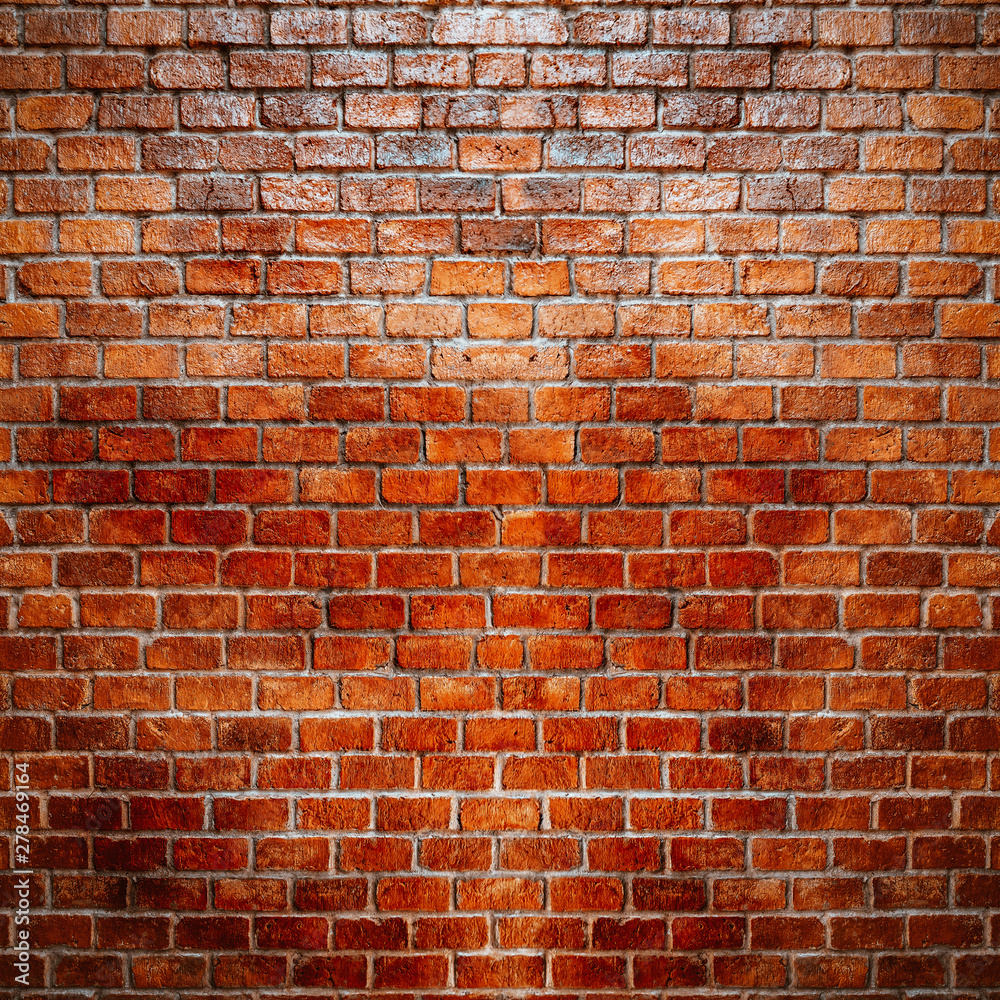 Fototapeta premium Old red bricks wall for texture background.