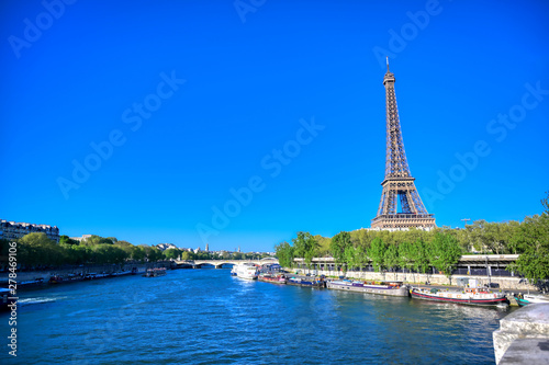 A view of the Eiffel Tower in Paris  France.
