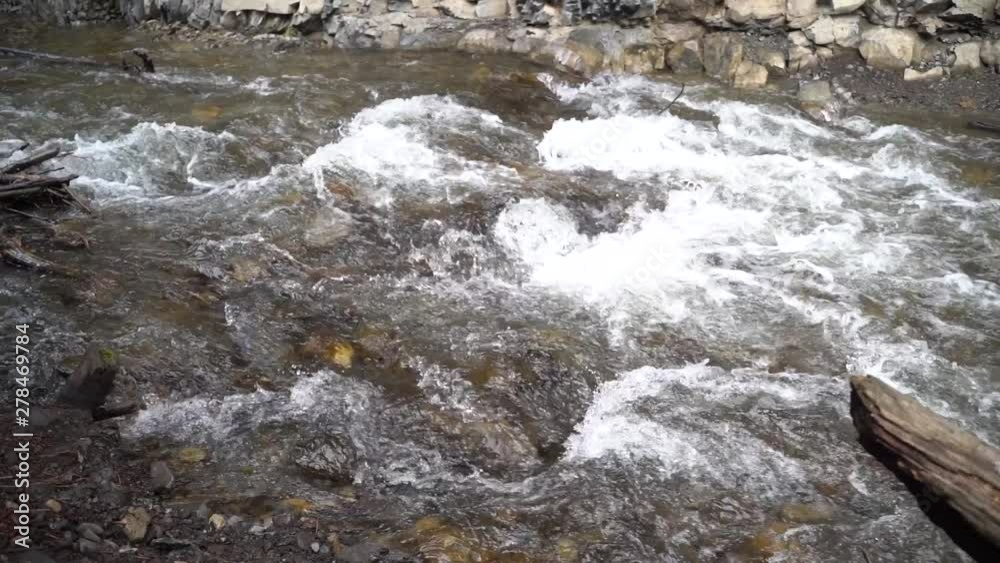 Stream flowing down mountain slow motion(x2) Stream flowing down mountain slow motion(x2)