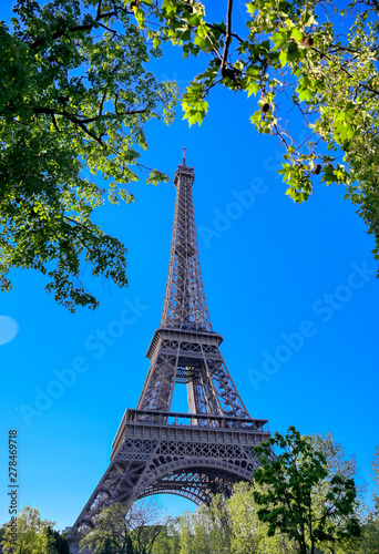 A view of the Eiffel Tower in Paris, France. © Jbyard