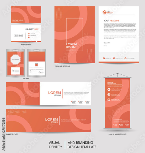 Modern stationery mock up and visual brand identity set