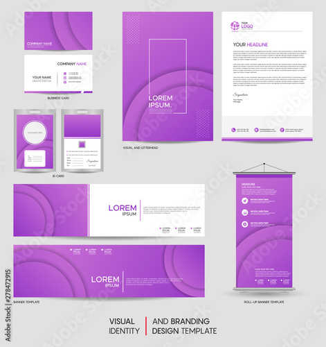 Modern stationery mock up and visual brand identity set