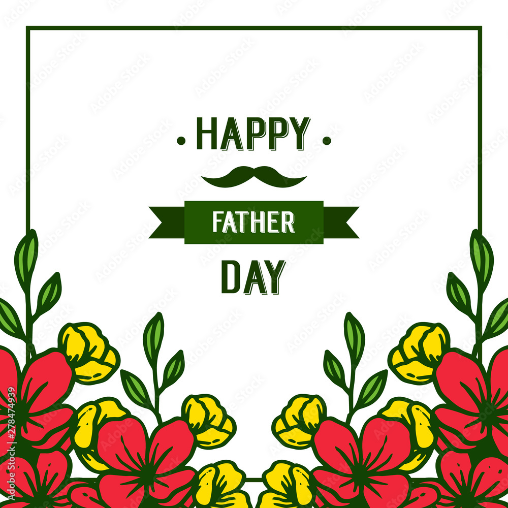 Plakat Greeting design for happy father day, cute colorful floral. Vector