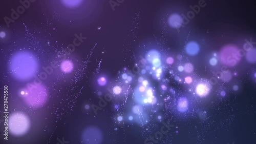 Seamless Abstract motion blue and violet background. Bokeh and glitter lights. Loopable photo