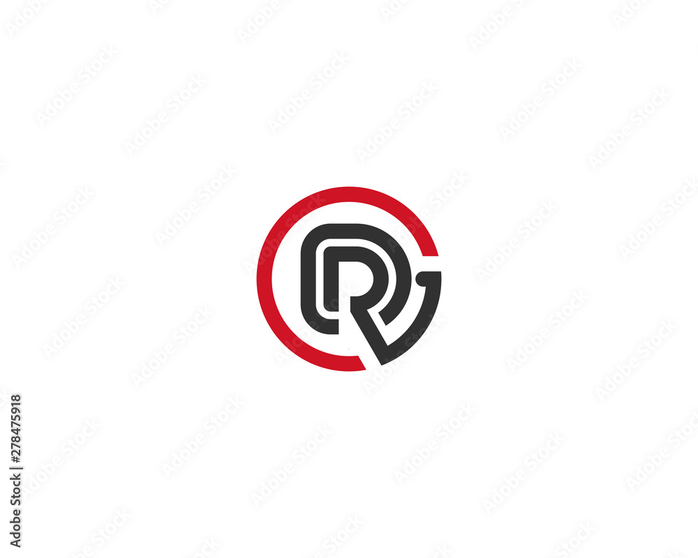 abstract letter logo initial RG design template vector illustration - obrazy, fototapety, plakaty 