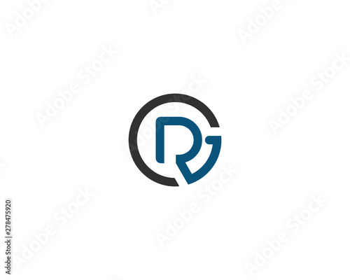 abstract letter logo initial RG design template vector illustration