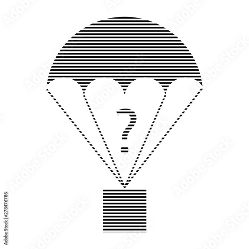 Cargo parachute hatched question mark icon
