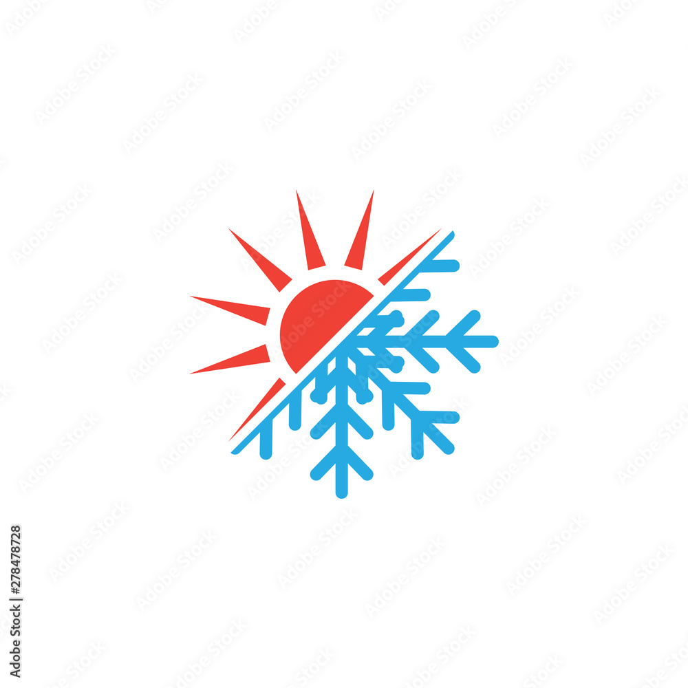 Hot and cold icon graphic design template - obrazy, fototapety, plakaty 