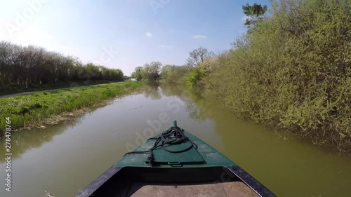 Barge Narrowboat Timelapse through the Countryside and the Kennet and Avon Canal. photo