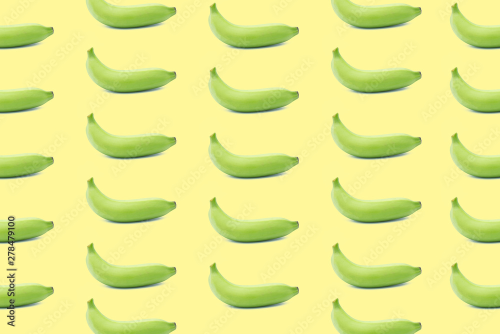 Fruit pattern of bananas on yellow background. Fruit pattern of bananas on yellow background.