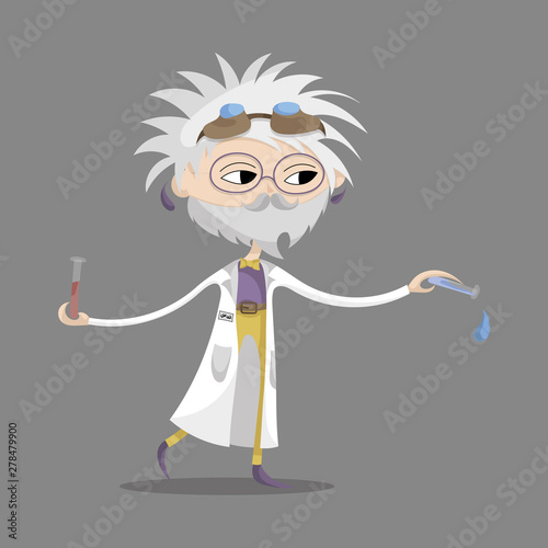 Isolated cartoon character on grey.