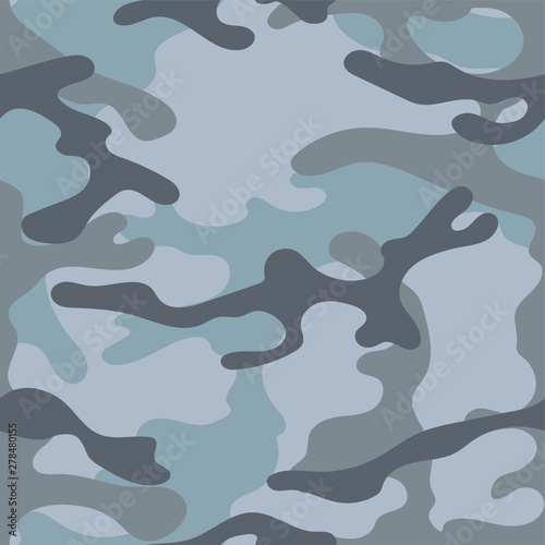 Military camouflage seamless pattern. Khaki texture. Trendy background. Abstract color vector illustration. For design wallpaper, wrapping paper, fabric.