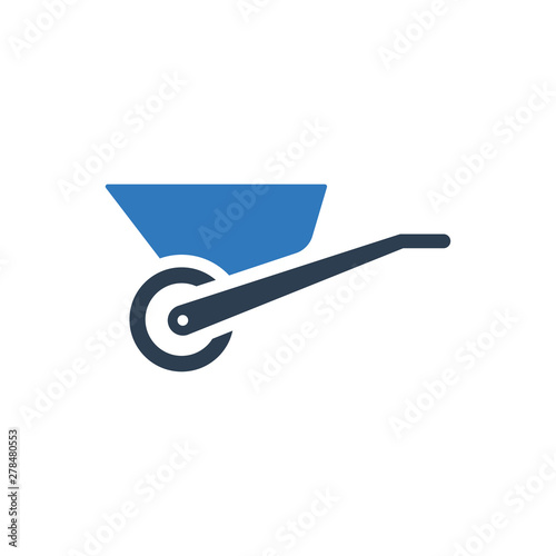 Wheelbarrow cart icon