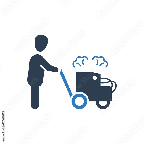 Asphalt, road construction icon