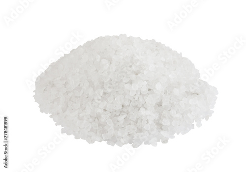 Sea salt heap isolated on white background