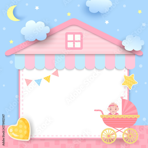 baby shower house frame