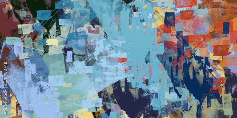 Naklejka premium Abstract sketch random pattern. Chaos and variety. Modern art drawing painting. 2d illustration. Digital texture wallpaper. Artistic sketch draw backdrop material. 