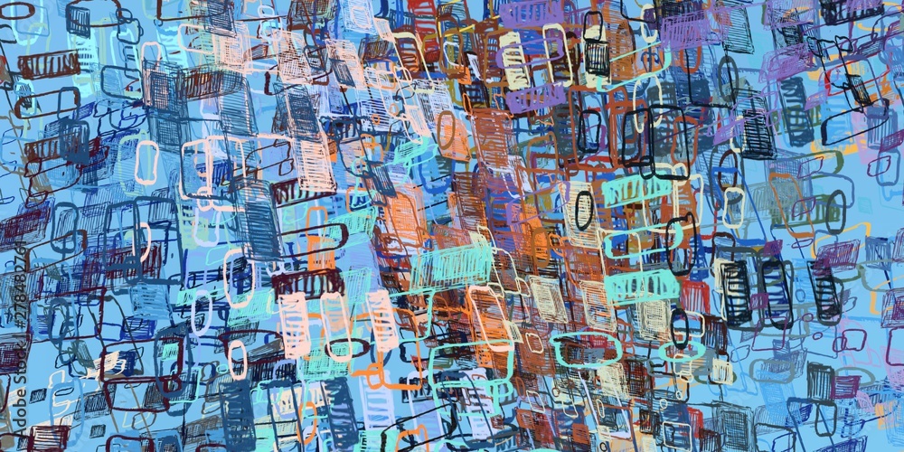 Abstract sketch random pattern. Chaos and variety. Modern art drawing painting. 2d illustration. Digital texture wallpaper. Artistic sketch draw backdrop material. 