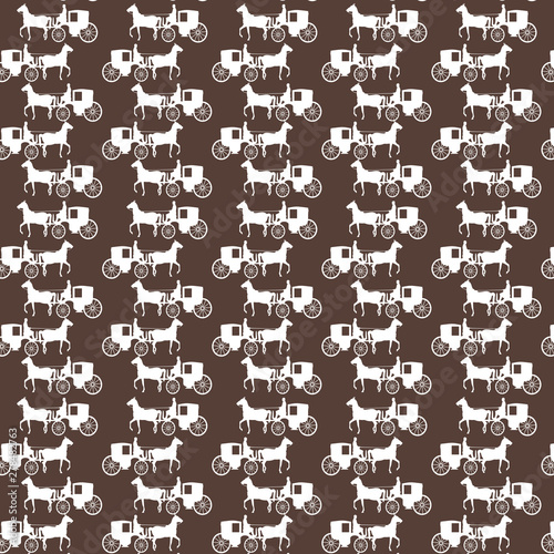 seamless horse pattern on solid brown background