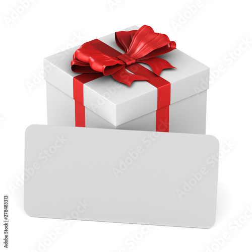 white box with red bow ans ...