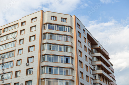 Astana, Kazakhstan - 11. 06. 2019: Walking through the city with a camera and photographs of various skyscrapers. The new capital of Kazakhstan is Astana.