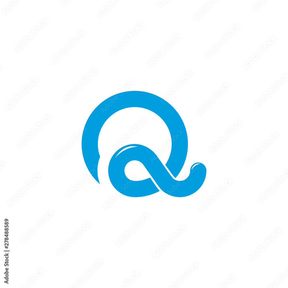 letter q o simple loop overlapping line logo vector letter q o simple loop overlapping line logo vector