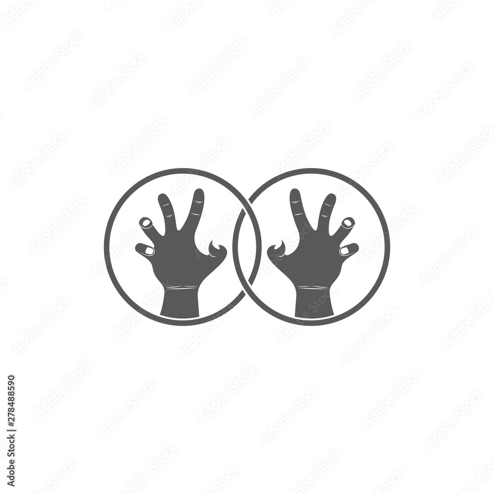 linked grunge violence scary hand symbol decoration vector linked grunge violence scary hand symbol decoration vector
