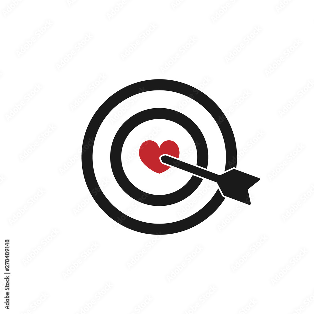 Love target Icon. vector image