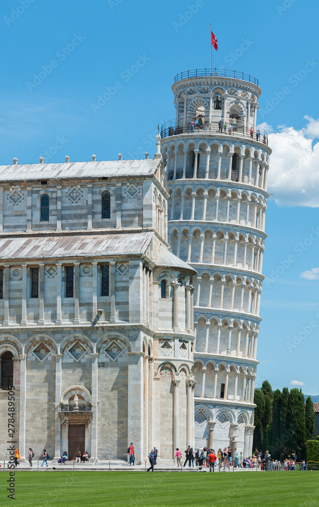 Historical landmark leaning tower in Pisa, Tuscany, Italy