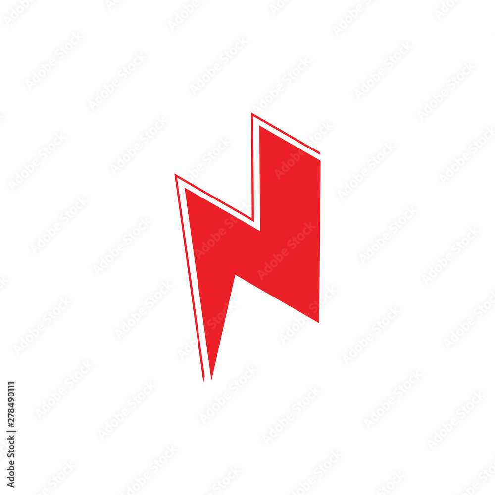 letter n thunder shape geometric logo vector letter n thunder shape geometric logo vector