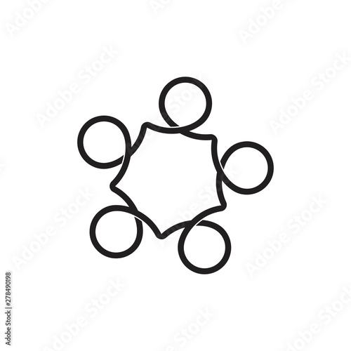 Fotografie pentagonal infinity line logo vector