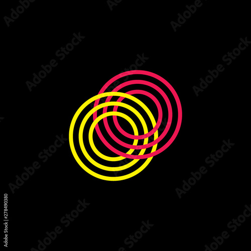 linked stripes rings colorful logo vector