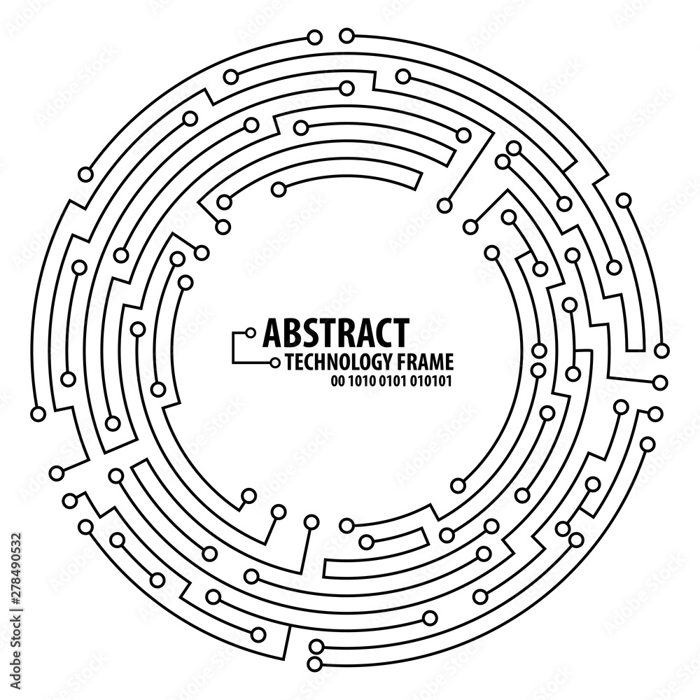 Abstract technology round frame