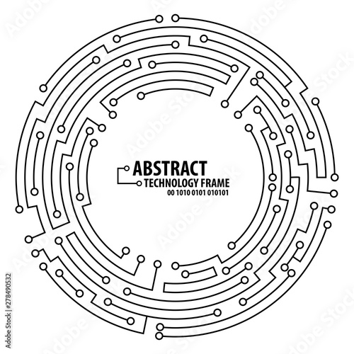 Abstract technology round frame