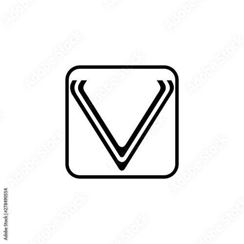 Free Download letter v stripes simple logo vector - GFXLoad