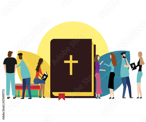 bible concept isolated on white background. Vector illustration.
