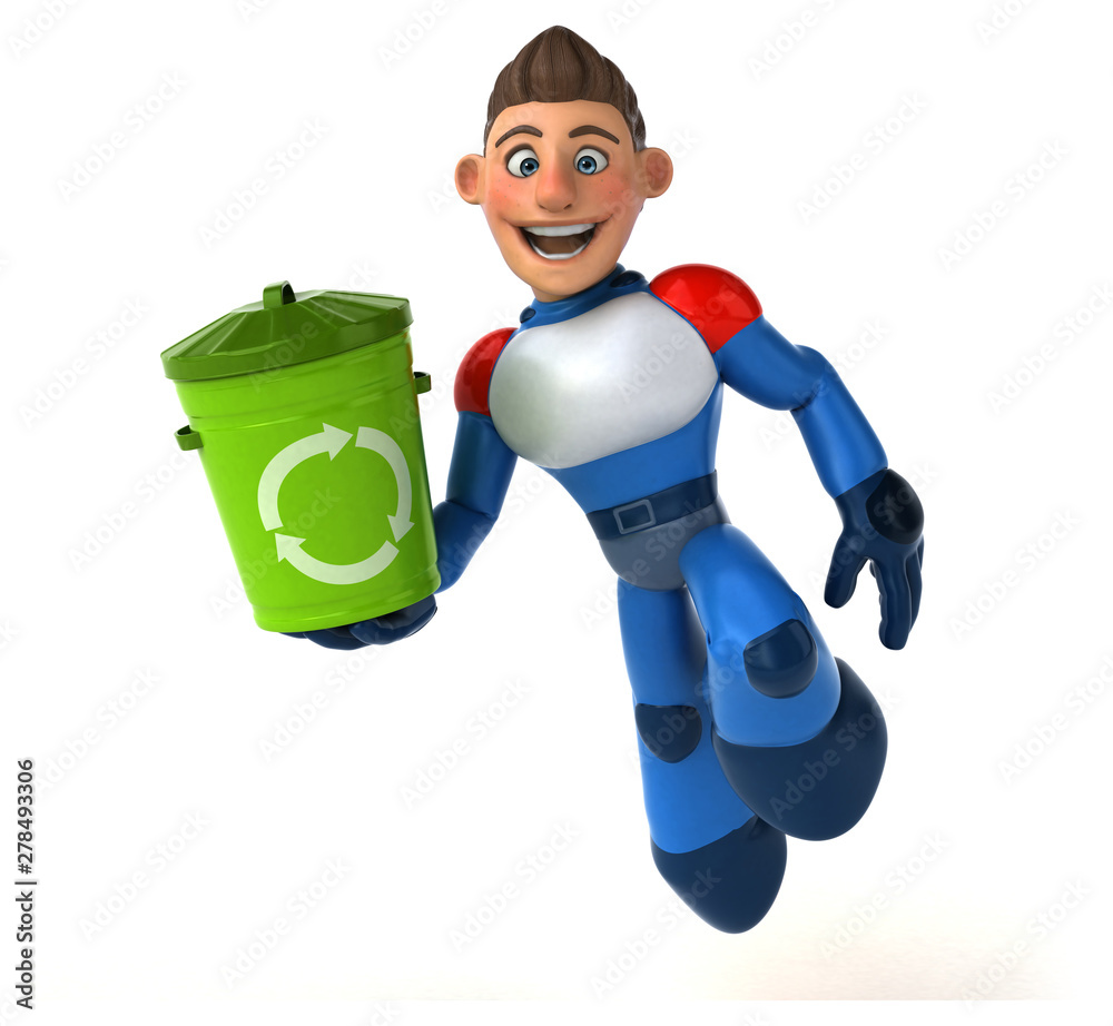 Naklejka premium Super modern superhero - 3D Illustration