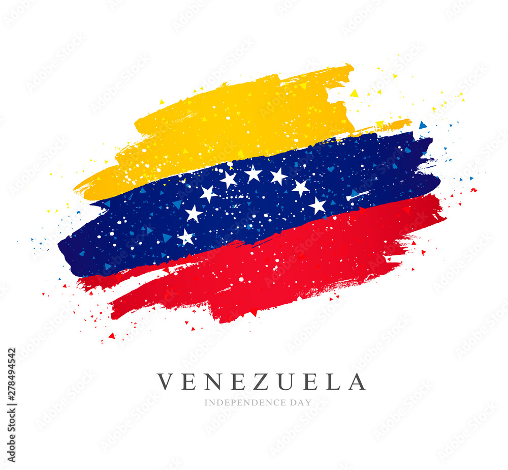 Flag of Venezuela. Brush strokes drawn by hand. Independence Day. Flag of Venezuela. Brush strokes drawn by hand. Independence Day.