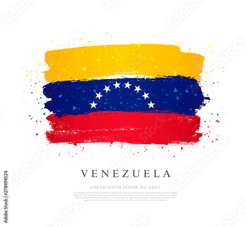 Flag of Venezuela. Vector illustration on white background.