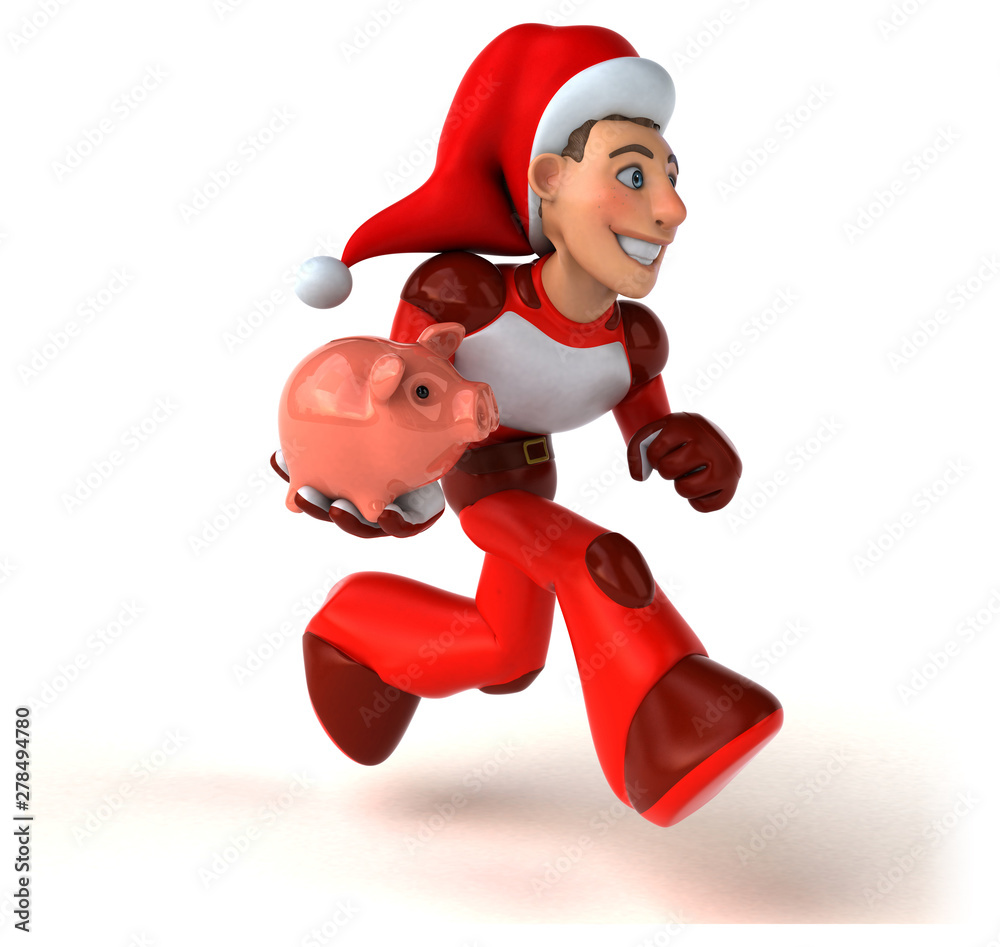 Fun Super Santa Claus - 3D Illustration Fun Super Santa Claus - 3D Illustration