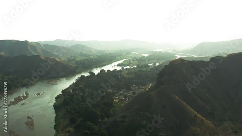 Flight over the Catumbela River, Benguela, Angola Footage with Drone, 120 fps photo