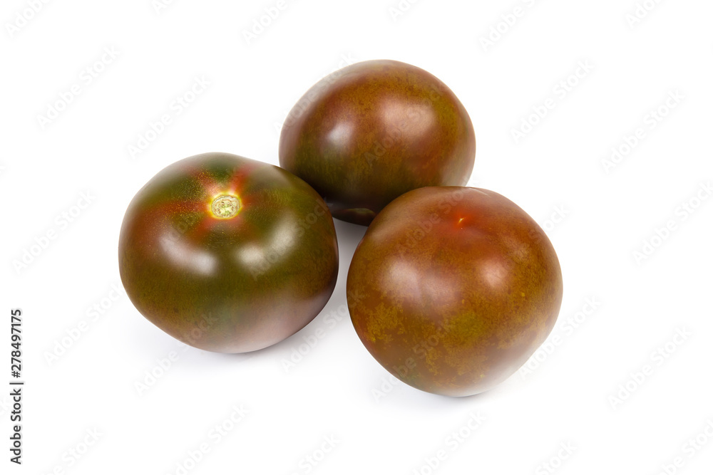 Ripe tomatoes kumato on a white background Ripe tomatoes kumato on a white background