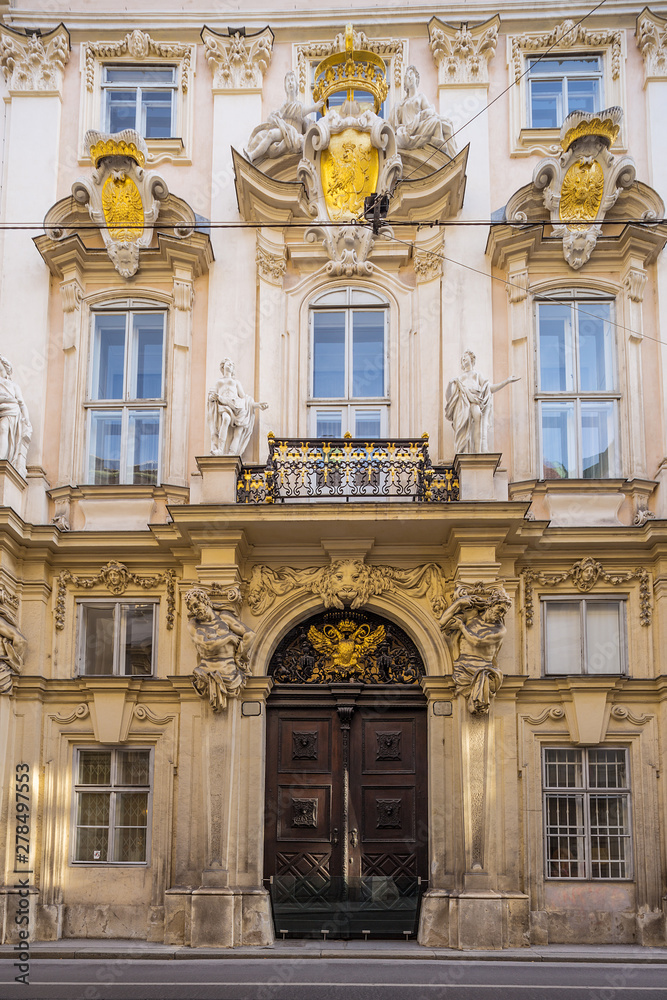 facade of old town hall in Vienna, Austria.