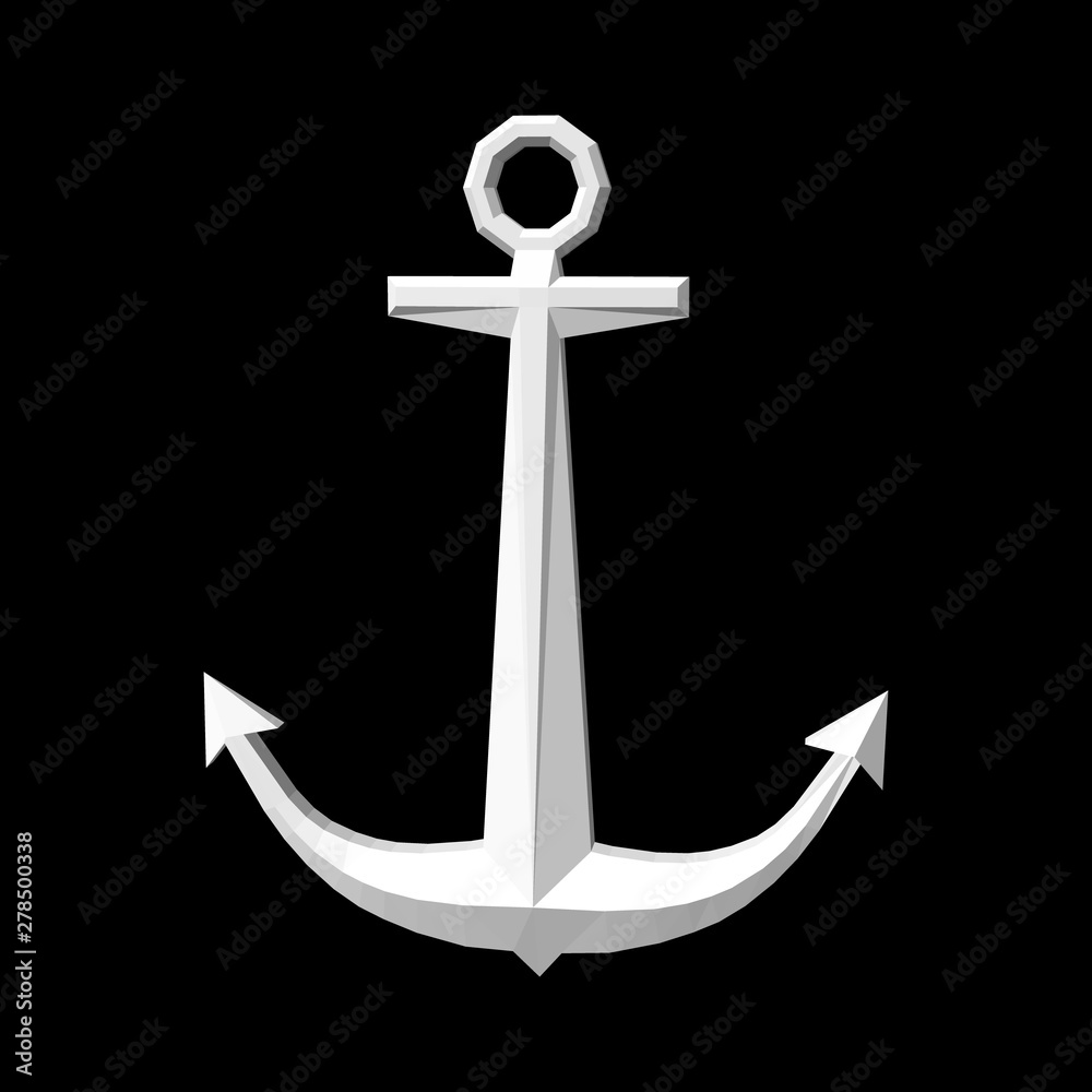 Nautical anchor. Isolated on black. 3D vector illustration. Nautical anchor. Isolated on black. 3D vector illustration.