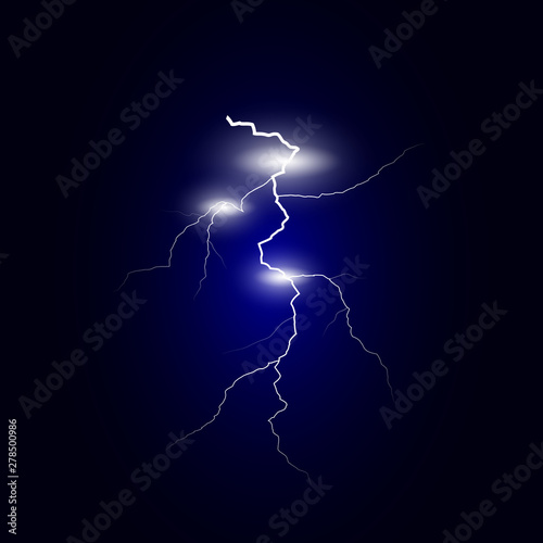 Sparkling realistic lightning