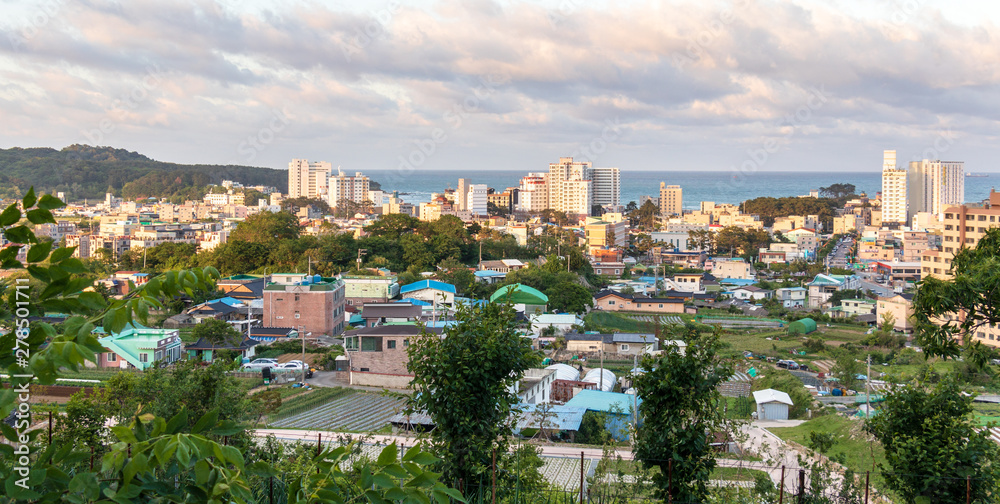 Panoramic view on Skyline and coastline of Seosaeng. Ulju County, Ulsan, South Korea, Asia. Panoramic view on Skyline and coastline of Seosaeng. Ulju County, Ulsan, South Korea, Asia.