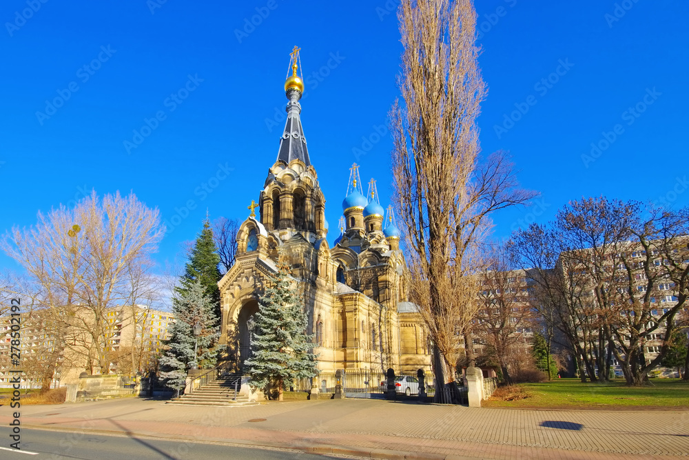 Naklejka premium Dresden Russisch-Orthodoxe Kirche - Russian Orthodox Church in Dresden