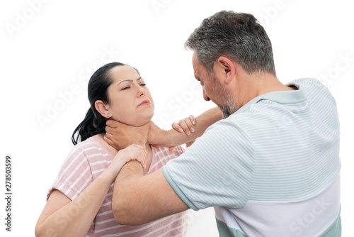 Man strangling woman