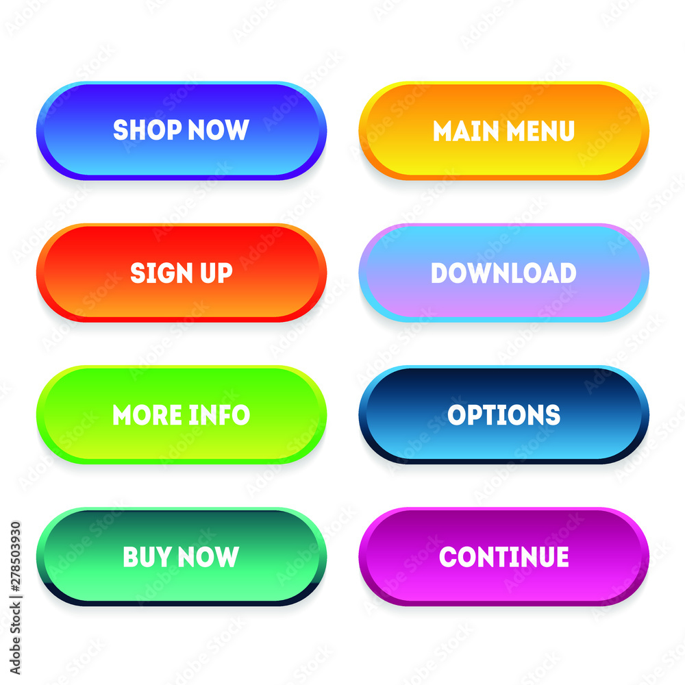 Trendy vector buttons for web design. Vector icons Trendy vector buttons for web design. Vector icons