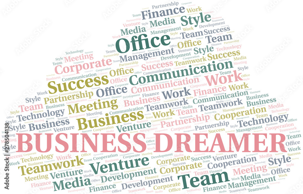Business Dreamer word cloud. Collage made with text only. Business Dreamer word cloud. Collage made with text only.